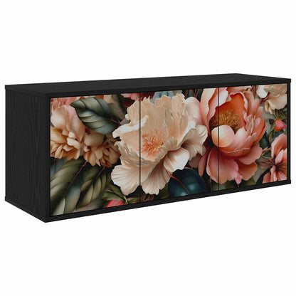 vidaXL Wall-mounted TV Cabinet BORNE 102 x 33 x 40 cm Black Oak