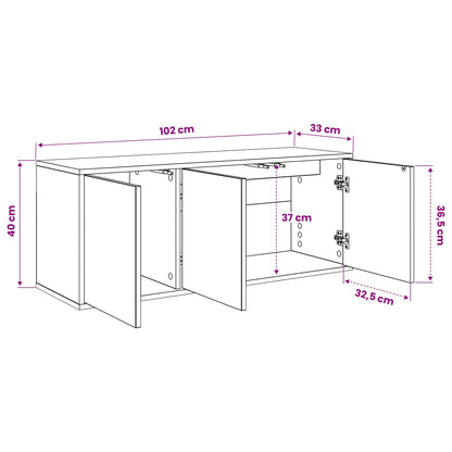 vidaXL Wall-mounted TV Cabinet BORNE 102 x 33 x 40 cm Black Oak