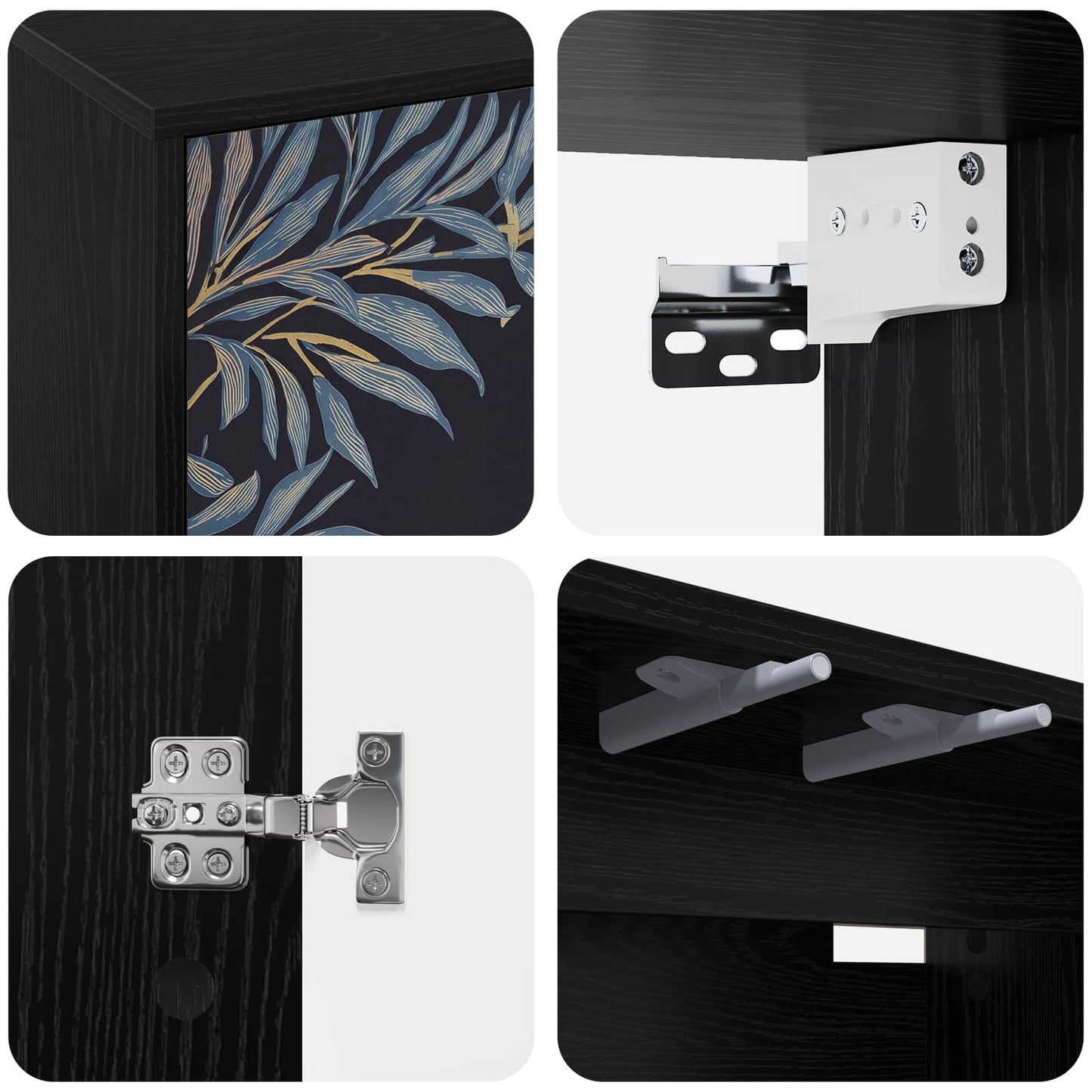 vidaXL Wall-mounted TV Cabinet DOKKUM 102 x 33 x 40 cm Black Oak