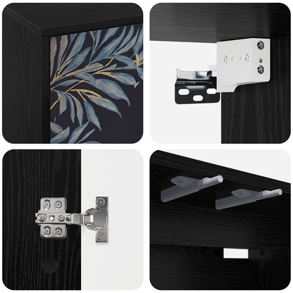 vidaXL Wall-mounted TV Cabinet DOKKUM 102 x 33 x 40 cm Black Oak