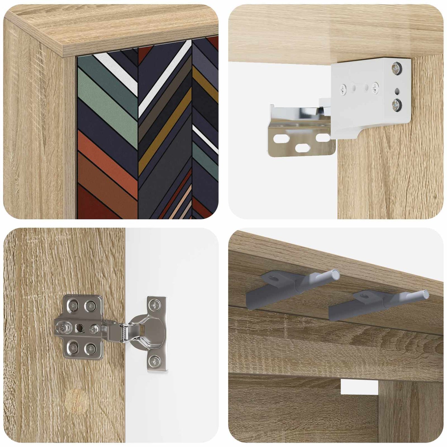 vidaXL Wall-mounted TV Cabinet OMMEN 102 x 33 x 40 cm Sonoma Oak