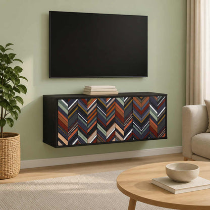 vidaXL Wall-mounted TV Cabinet OMMEN 102 x 33 x 40 cm Black Oak