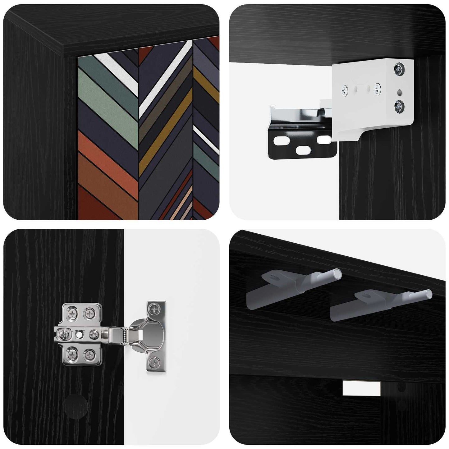 vidaXL Wall-mounted TV Cabinet OMMEN 102 x 33 x 40 cm Black Oak