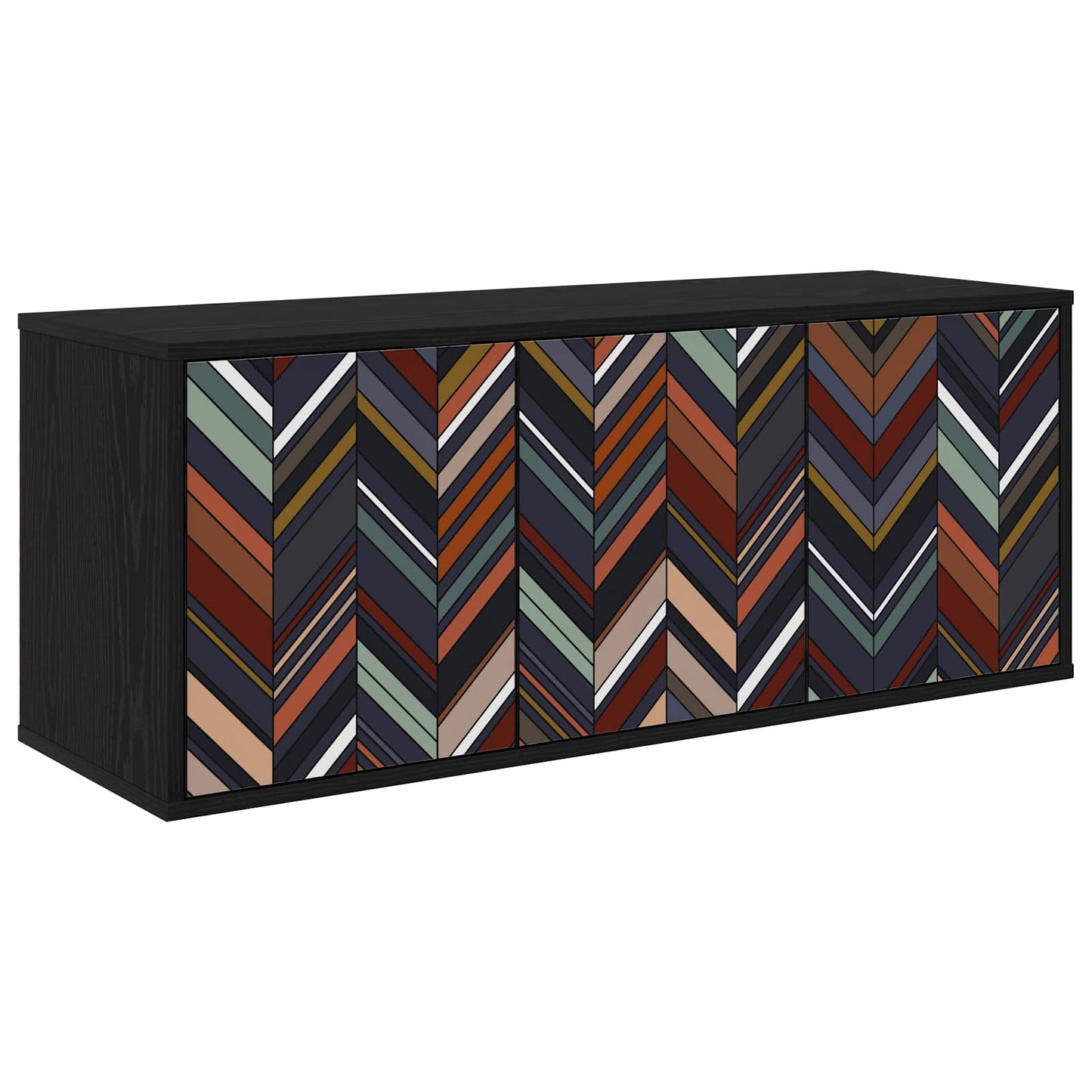 vidaXL Wall-mounted TV Cabinet OMMEN 102 x 33 x 40 cm Black Oak