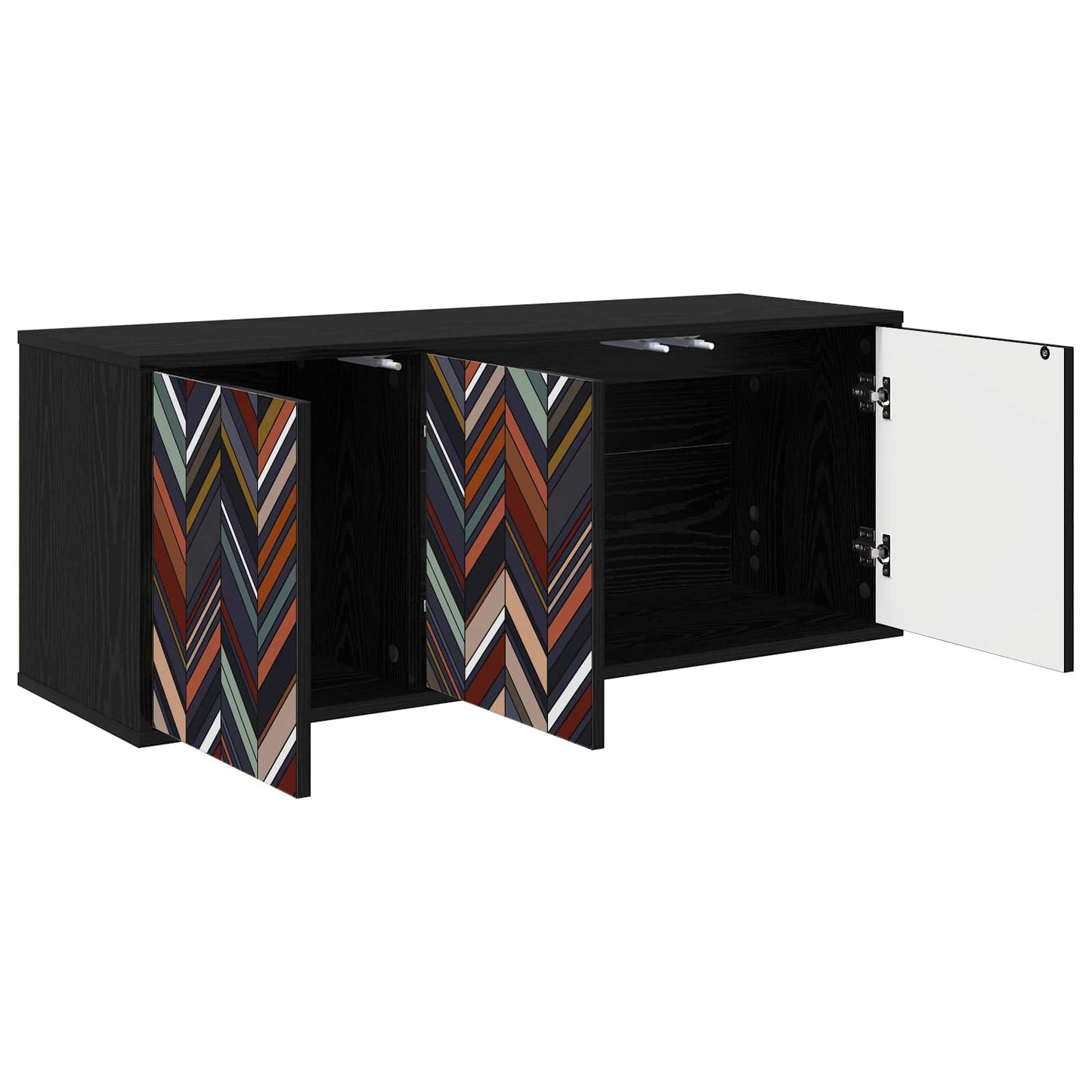 vidaXL Wall-mounted TV Cabinet OMMEN 102 x 33 x 40 cm Black Oak