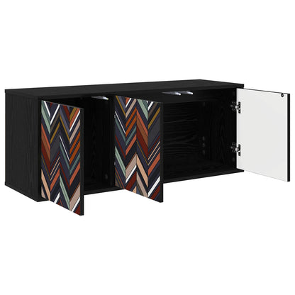 vidaXL Wall-mounted TV Cabinet OMMEN 102 x 33 x 40 cm Black Oak