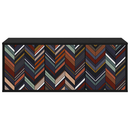 vidaXL Wall-mounted TV Cabinet OMMEN 102 x 33 x 40 cm Black Oak