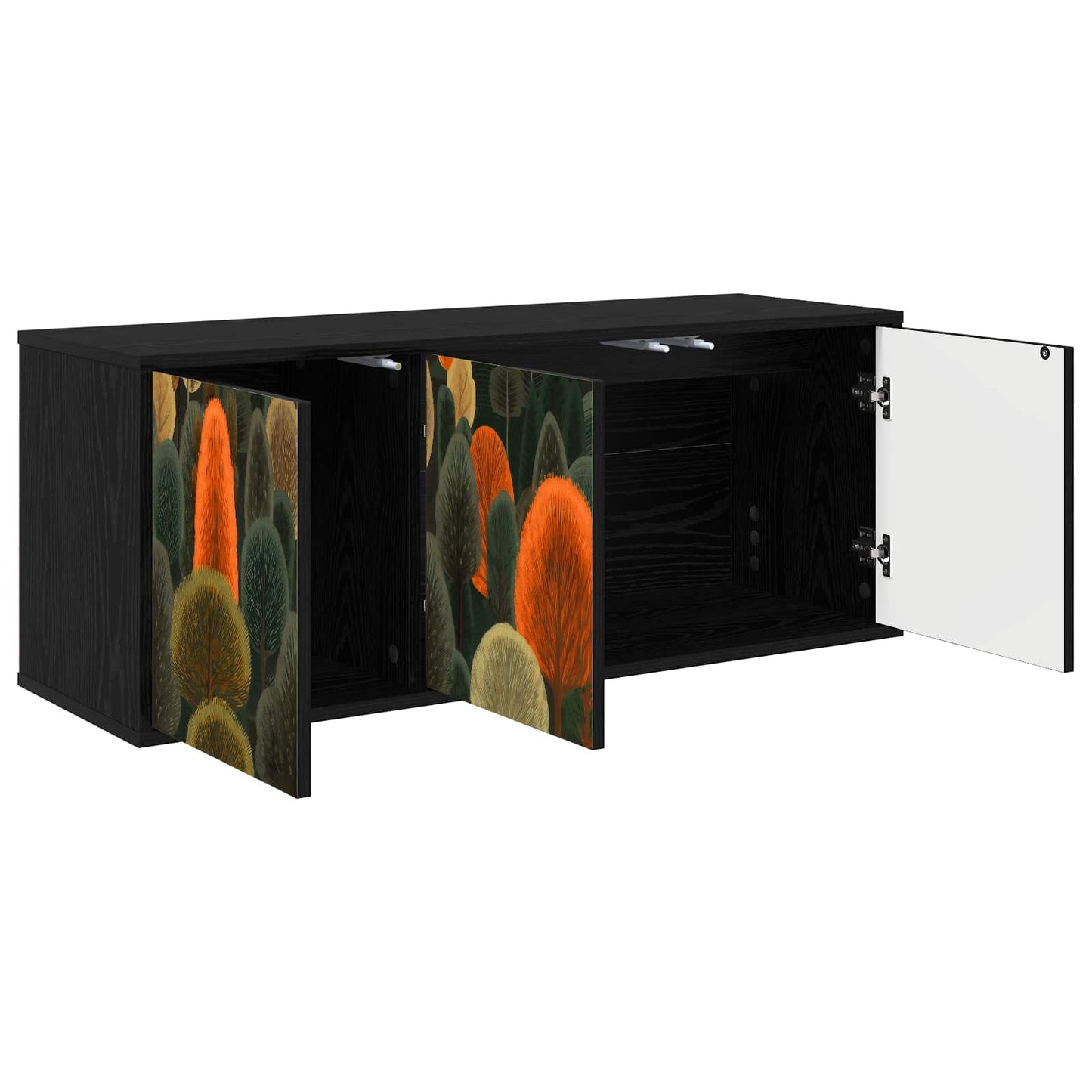 vidaXL Wall-mounted TV Cabinet ZAANDAM 102 x 33 x 40 cm Black Oak