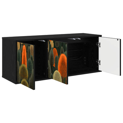 vidaXL Wall-mounted TV Cabinet ZAANDAM 102 x 33 x 40 cm Black Oak