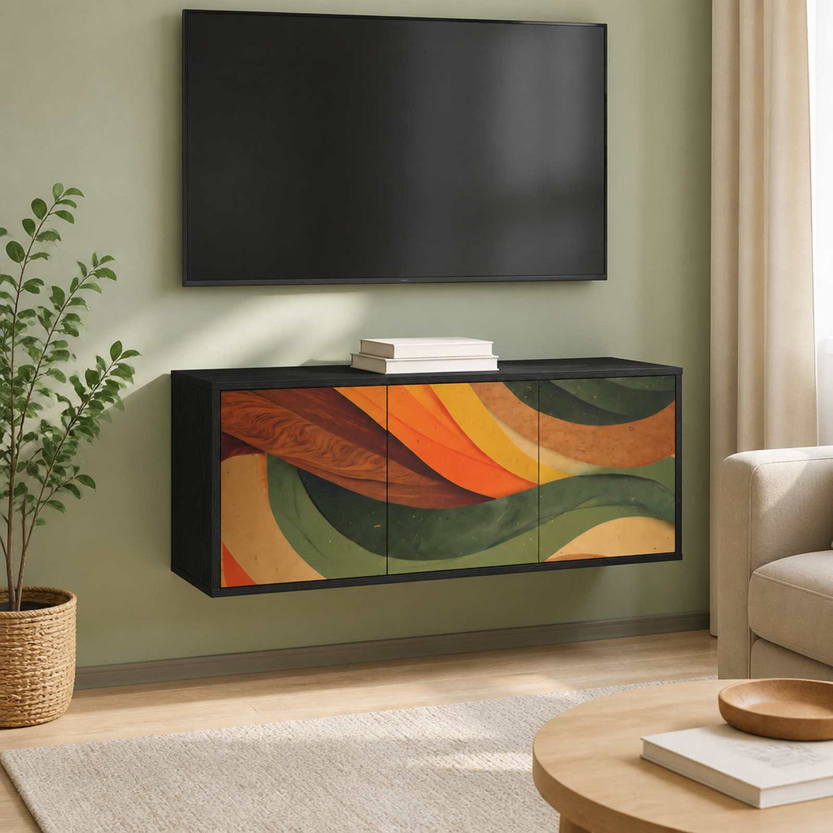 vidaXL Wall-mounted TV Cabinet BONN 102 x 33 x 40 cm Black Oak