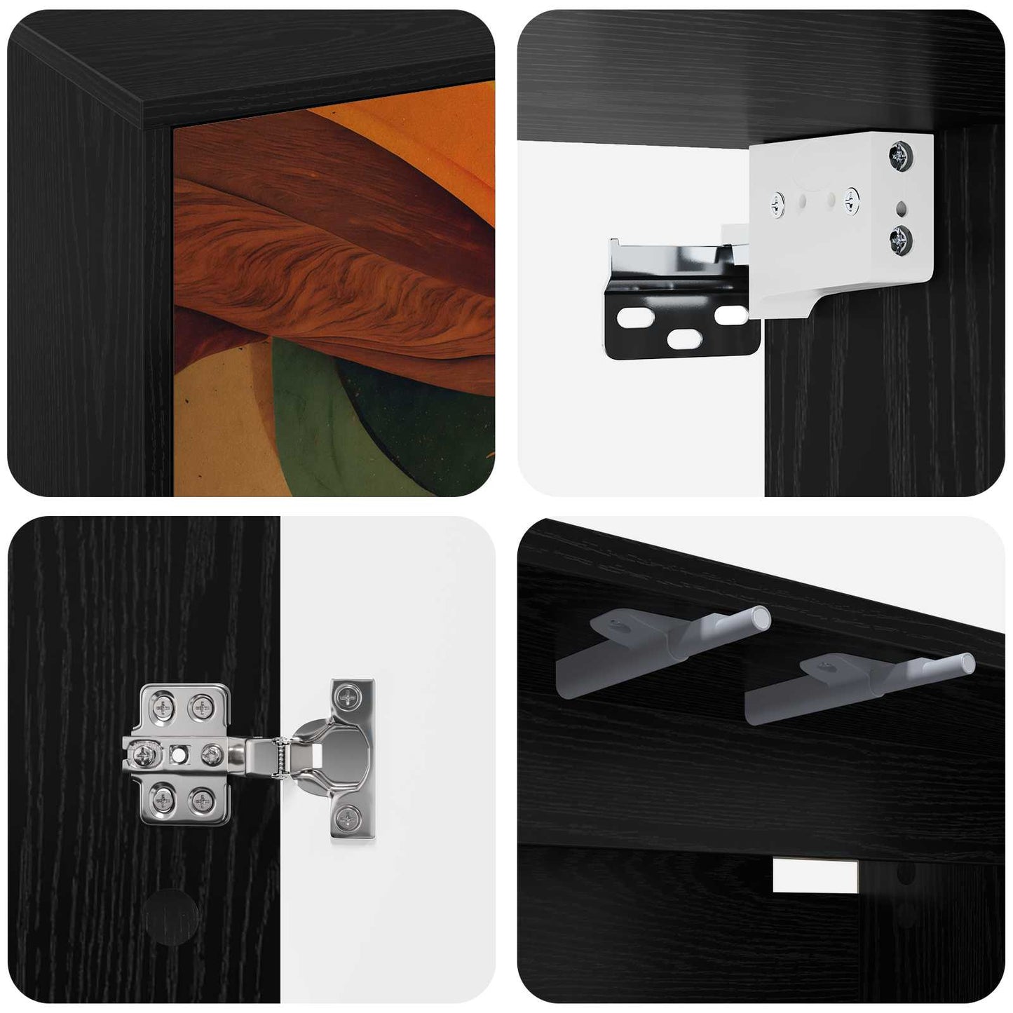 vidaXL Wall-mounted TV Cabinet BONN 102 x 33 x 40 cm Black Oak
