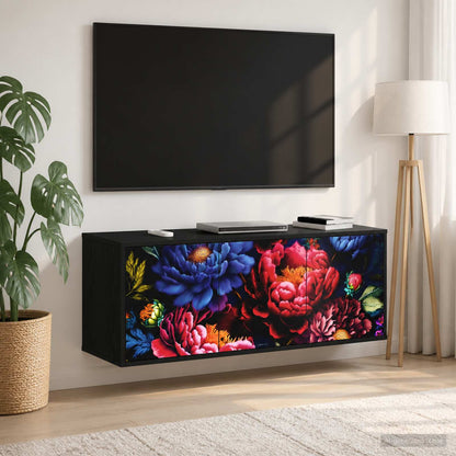 vidaXL Wall-mounted TV Cabinet KIEL 102 x 33 x 40 cm Black Oak