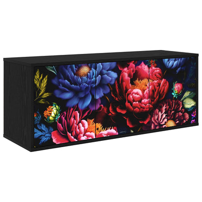 vidaXL Wall-mounted TV Cabinet KIEL 102 x 33 x 40 cm Black Oak