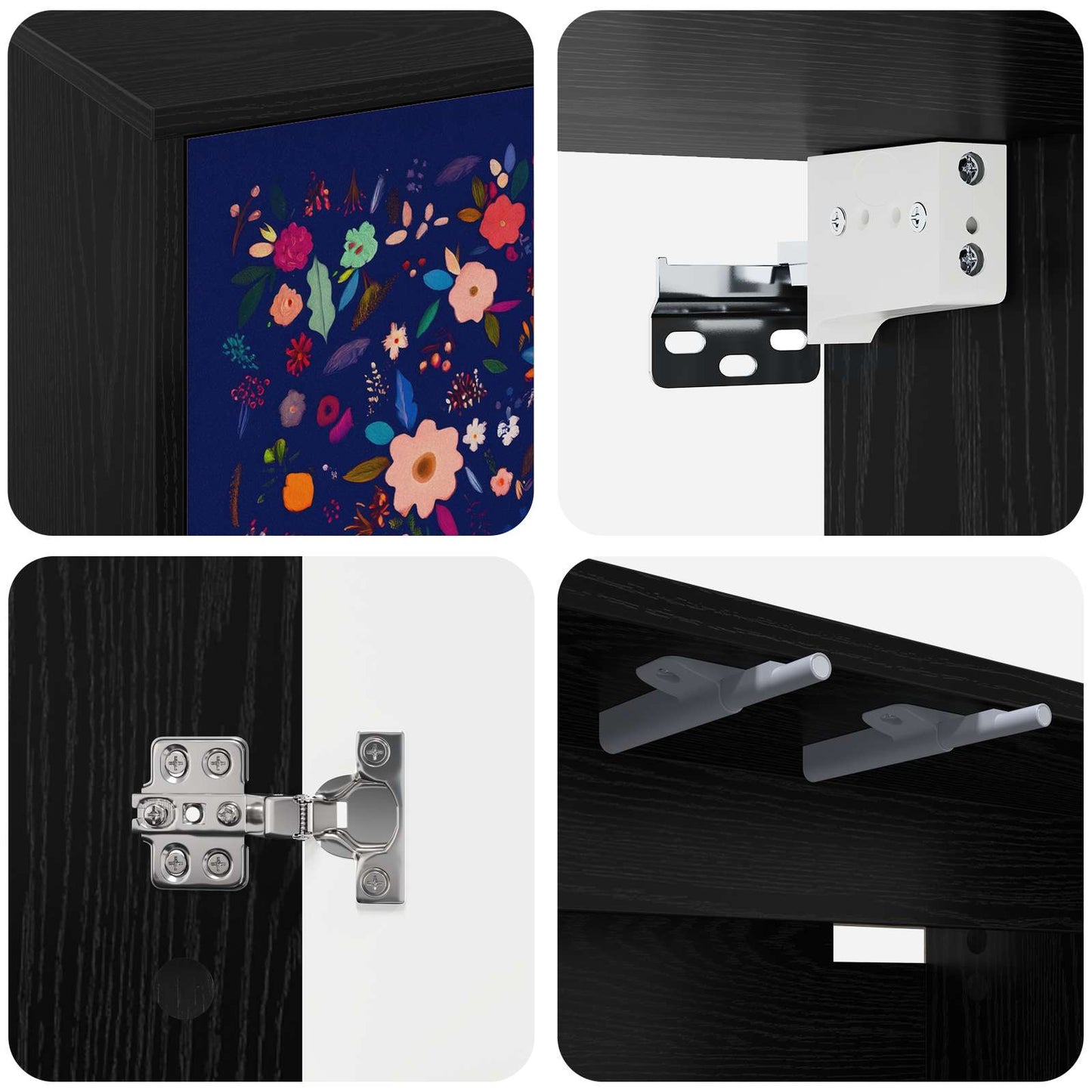 vidaXL Wall-mounted TV Cabinet MAINZ 102 x 33 x 40 cm Black Oak