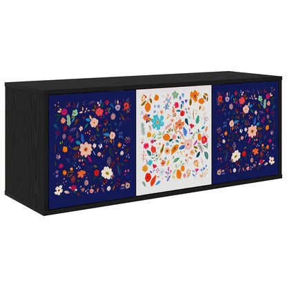 vidaXL Wall-mounted TV Cabinet MAINZ 102 x 33 x 40 cm Black Oak