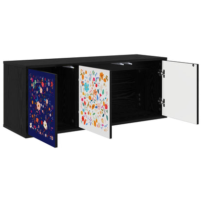 vidaXL Wall-mounted TV Cabinet MAINZ 102 x 33 x 40 cm Black Oak