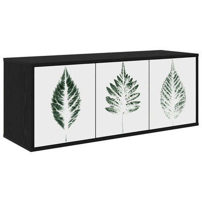 vidaXL Wall-mounted TV Cabinet HANAU 102 x 33 x 40 cm Black Oak