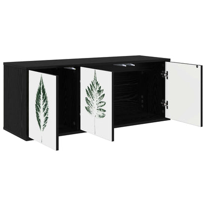 vidaXL Wall-mounted TV Cabinet HANAU 102 x 33 x 40 cm Black Oak