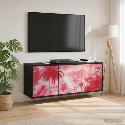 vidaXL Wall-mounted TV Cabinet AACHEN 102 x 33 x 40 cm Black Oak
