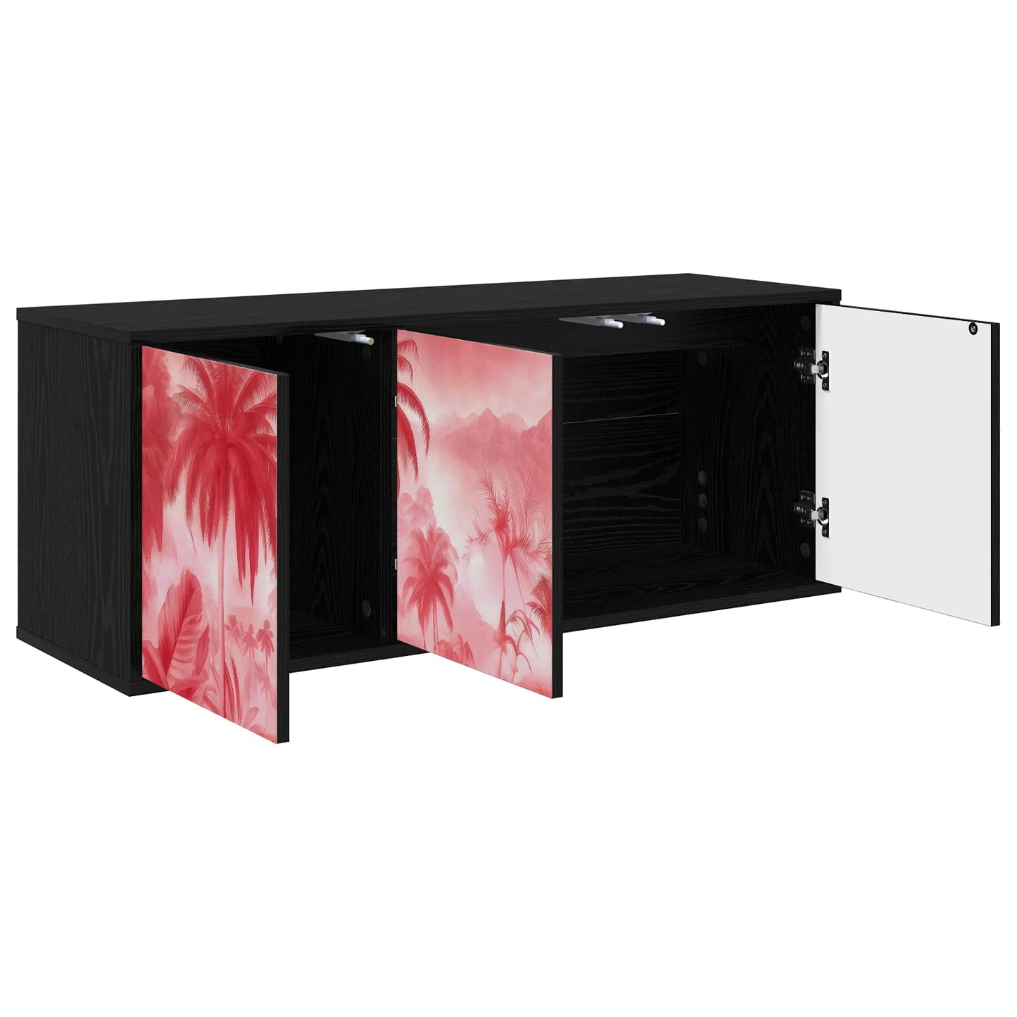vidaXL Wall-mounted TV Cabinet AACHEN 102 x 33 x 40 cm Black Oak
