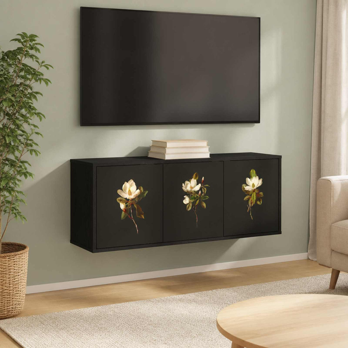 vidaXL Wall-mounted TV Cabinet BREMEN 102 x 33 x 40 cm Black Oak