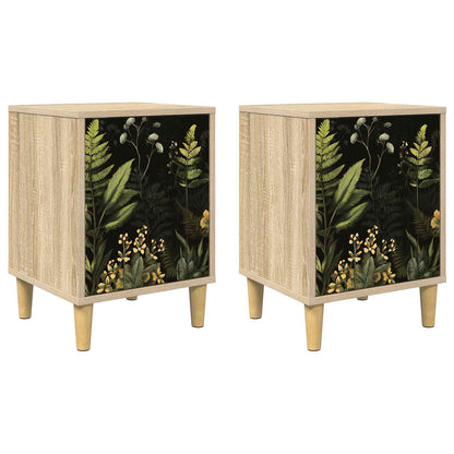 vidaXL Bedside Cabinet RHENEN 2 pcs Sonoma Oak 36 x 33 x 50 cm