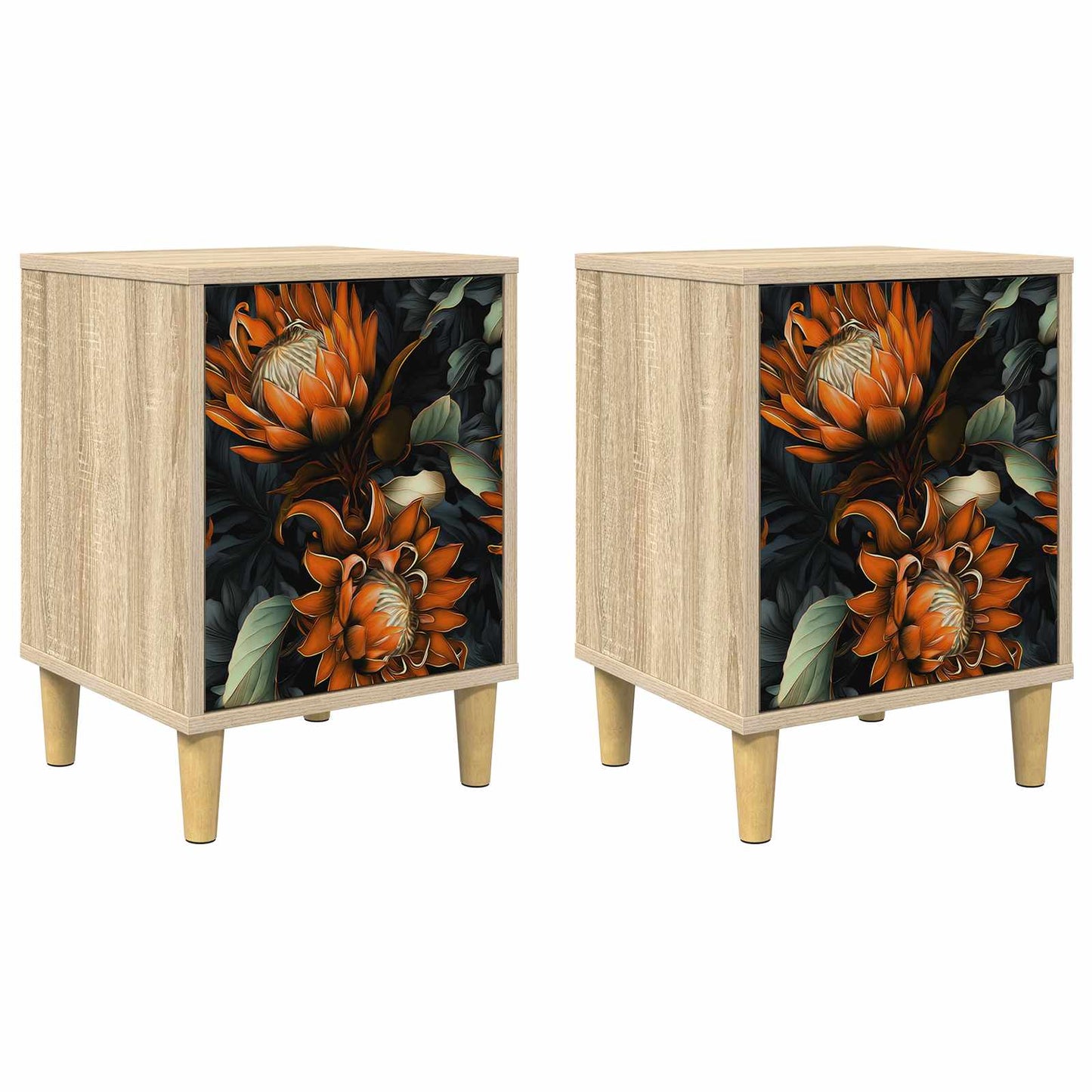 vidaXL Bedside Cabinet LOCHEM 2 pcs Sonoma Oak 36 x 33 x 50 cm