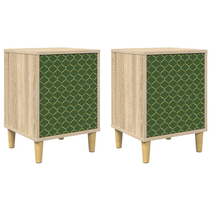 vidaXL Bedside Cabinet GELEEN 2 pcs Sonoma Oak 36 x 33 x 50 cm