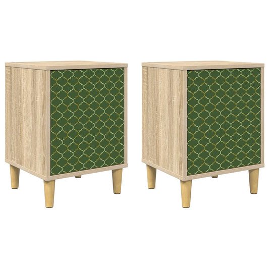 vidaXL Bedside Cabinet GELEEN 2 pcs Sonoma Oak 36 x 33 x 50 cm