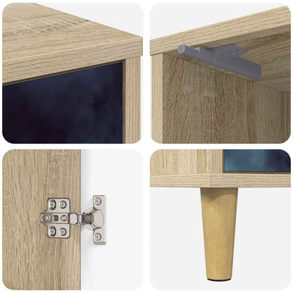 vidaXL Bedside Cabinet RAALTE Sonoma Oak 36 x 33 x 50 cm