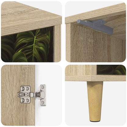 vidaXL Bedside Cabinet ELBURG Sonoma Oak 36 x 33 x 50 cm