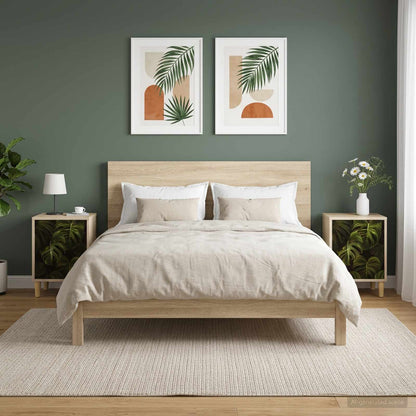 vidaXL Bedside Cabinet ELBURG 2 pcs Sonoma Oak 36 x 33 x 50 cm