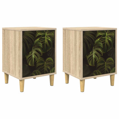 vidaXL Bedside Cabinet ELBURG 2 pcs Sonoma Oak 36 x 33 x 50 cm