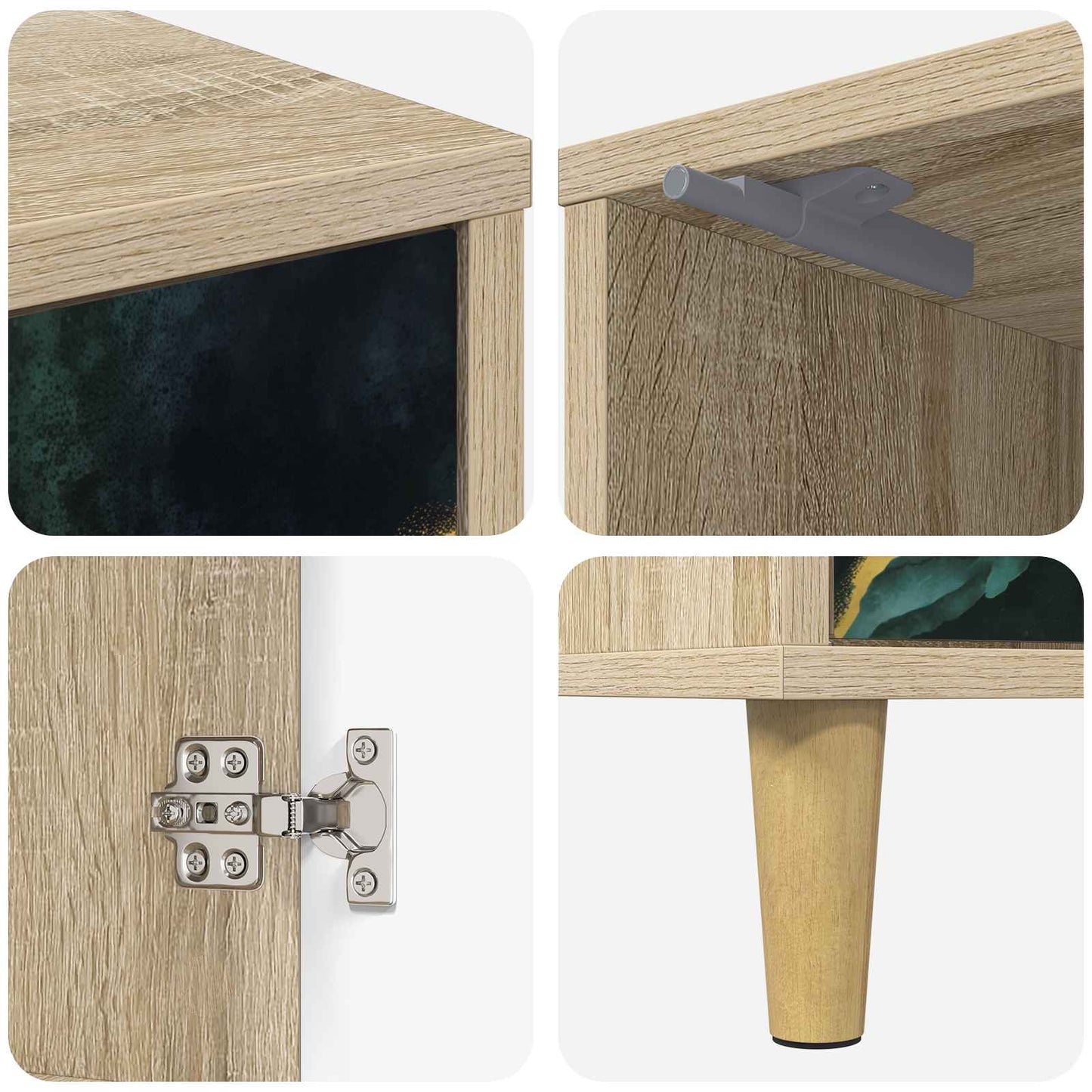vidaXL Bedside Cabinet WIJHE Sonoma Oak 36 x 33 x 50 cm