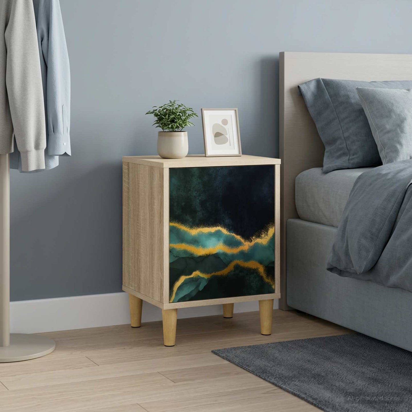 vidaXL Bedside Cabinet WIJHE Sonoma Oak 36 x 33 x 50 cm