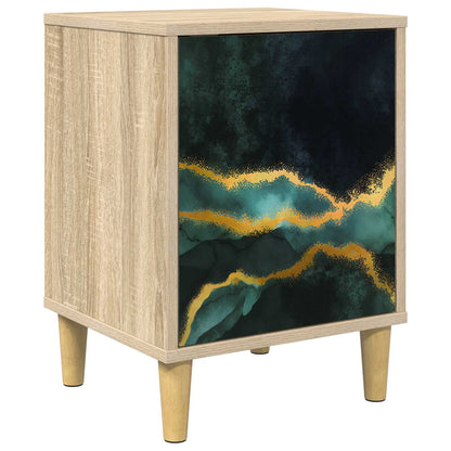 vidaXL Bedside Cabinet WIJHE Sonoma Oak 36 x 33 x 50 cm