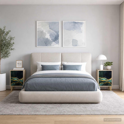 vidaXL Bedside Cabinet WIJHE 2 pcs Sonoma Oak 36 x 33 x 50 cm