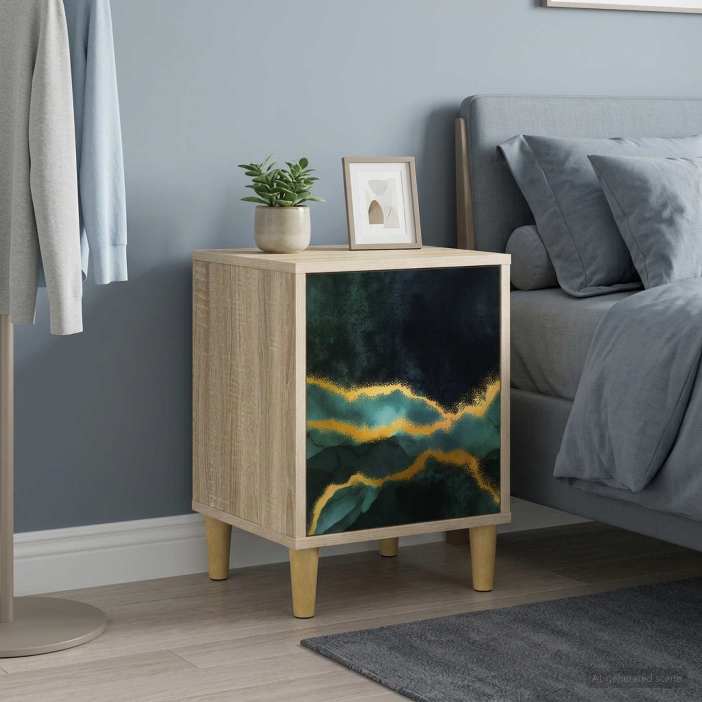 vidaXL Bedside Cabinet WIJHE 2 pcs Sonoma Oak 36 x 33 x 50 cm