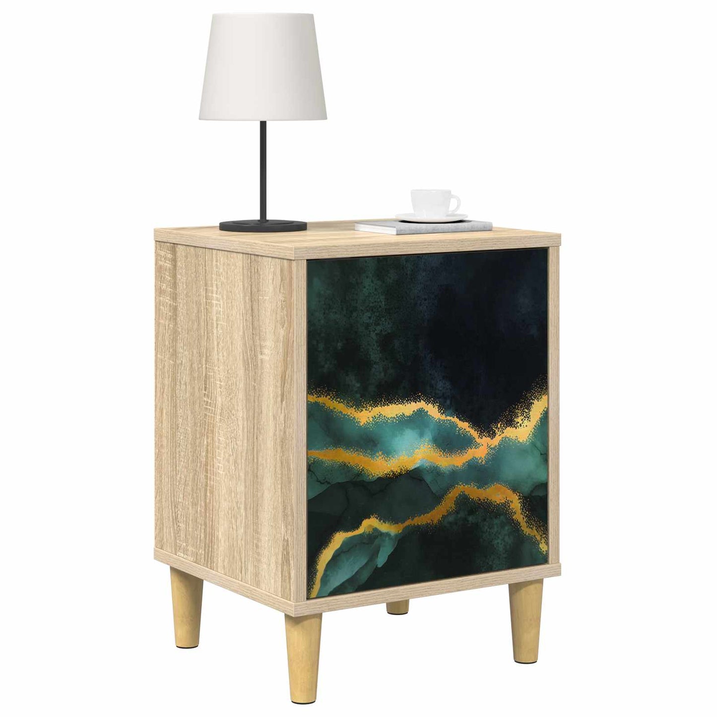 vidaXL Bedside Cabinet WIJHE 2 pcs Sonoma Oak 36 x 33 x 50 cm