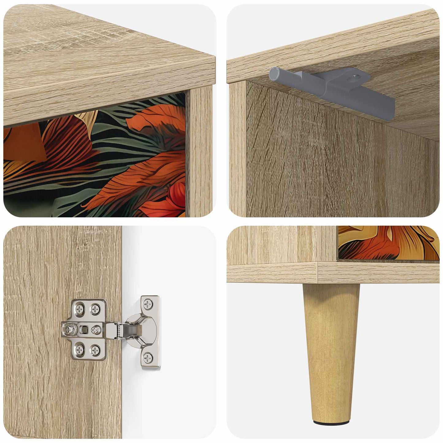 vidaXL Bedside Cabinet GENNEP Sonoma Oak 36 x 33 x 50 cm