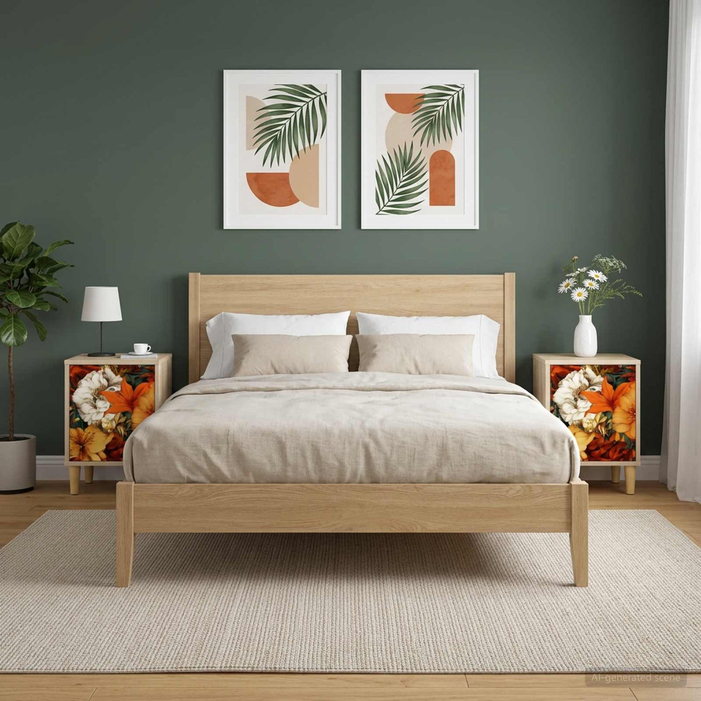 vidaXL Bedside Cabinet GENNEP 2 pcs Sonoma Oak 36 x 33 x 50 cm