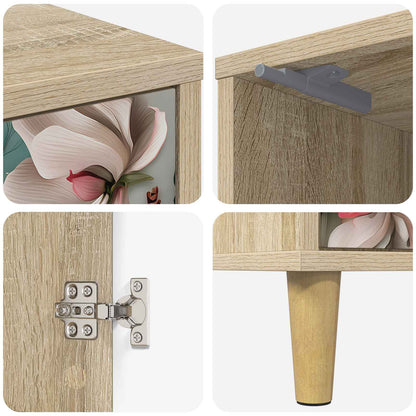vidaXL Bedside Cabinet BORNE Sonoma Oak 36 x 33 x 50 cm