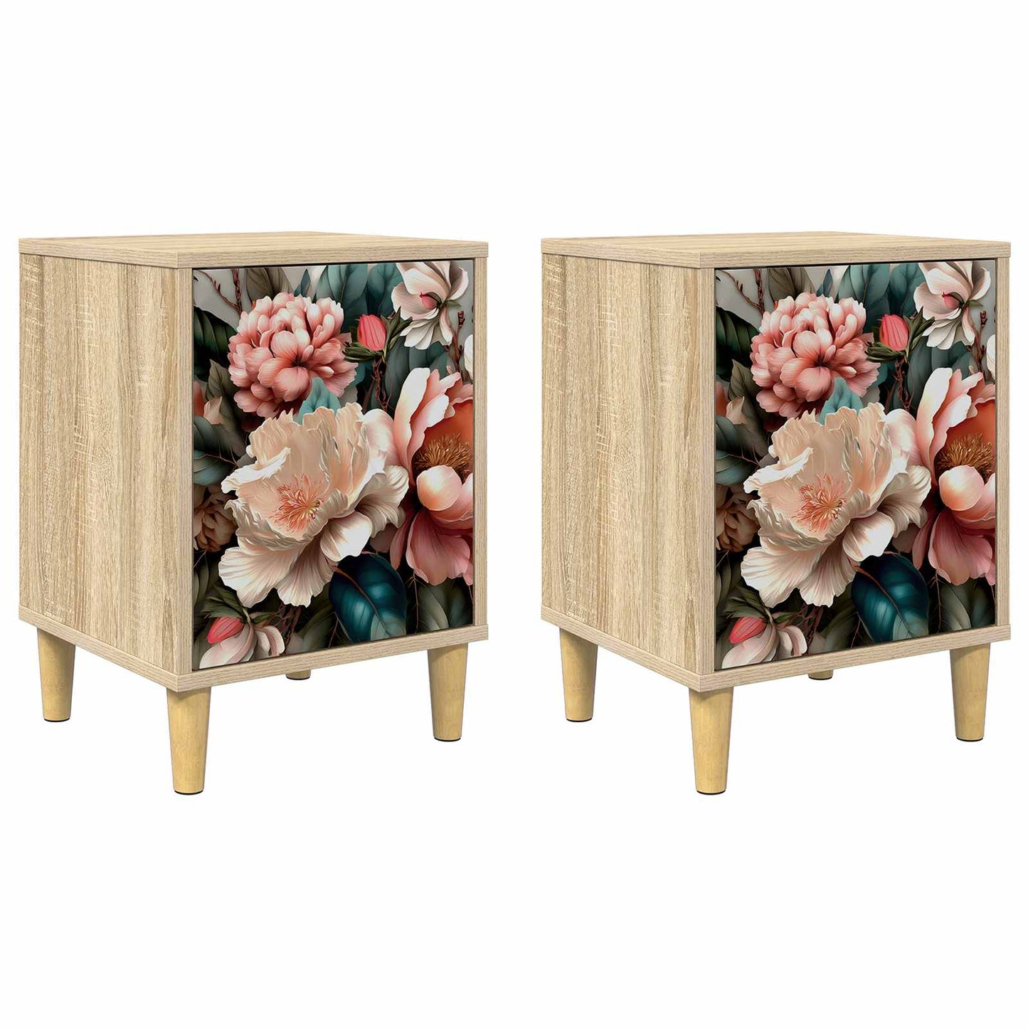 vidaXL Bedside Cabinet BORNE 2 pcs Sonoma Oak 36 x 33 x 50 cm