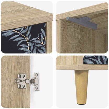vidaXL Bedside Cabinet DOKKUM 2 pcs Sonoma Oak 36 x 33 x 50 cm