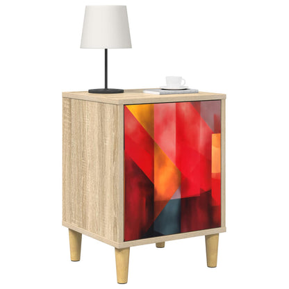 vidaXL Bedside Cabinet HEESCH 2 pcs Sonoma Oak 36 x 33 x 50 cm