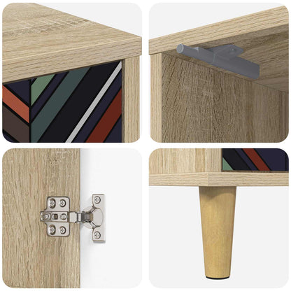 vidaXL Bedside Cabinet OMMEN 2 pcs Sonoma Oak 36 x 33 x 50 cm