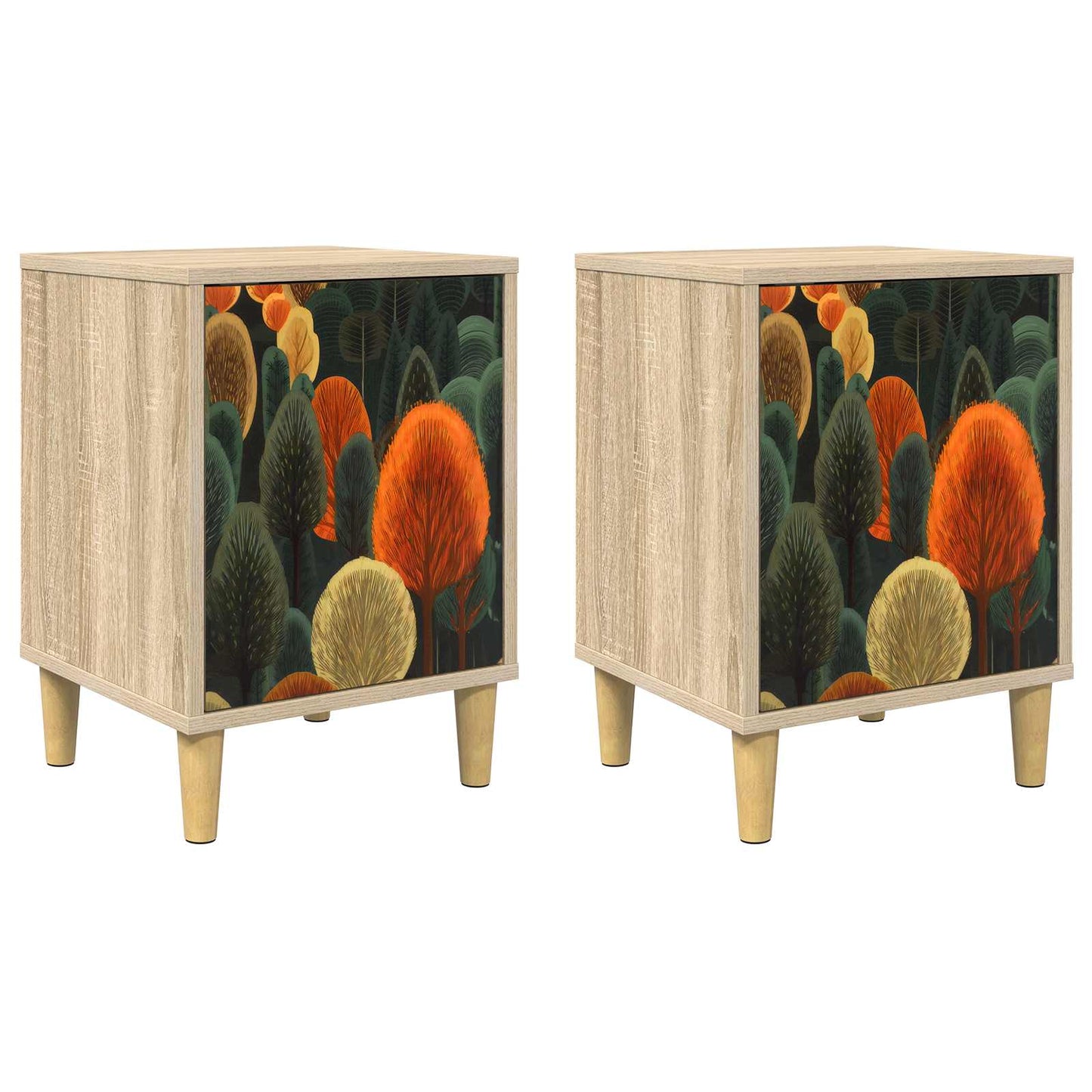 vidaXL Bedside Cabinet ZAANDAM 2 pcs Sonoma Oak 36 x 33 x 50 cm