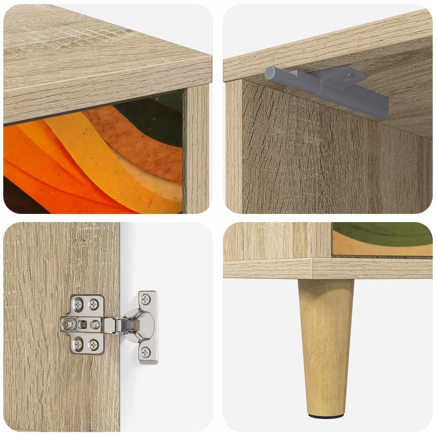 vidaXL Bedside Cabinet BONN 2 pcs Sonoma Oak 36 x 33 x 50 cm
