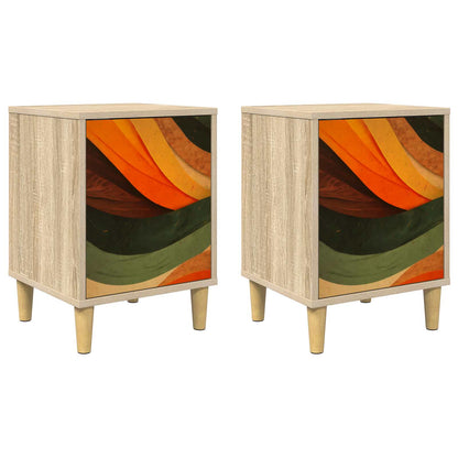 vidaXL Bedside Cabinet BONN 2 pcs Sonoma Oak 36 x 33 x 50 cm
