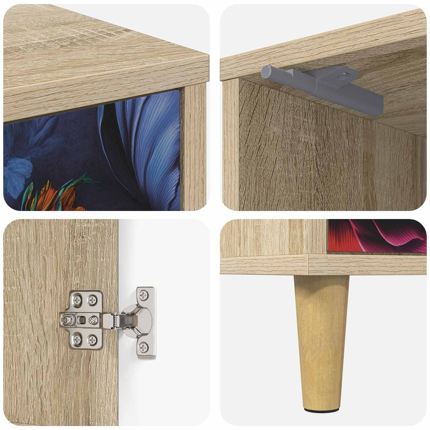 vidaXL Bedside Cabinet KIEL 2 pcs Sonoma Oak 36 x 33 x 50 cm